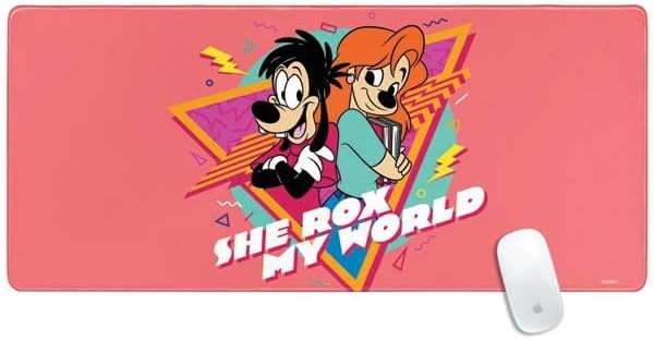 Skinit Extra Large Gaming Mouse Pad - Officially Licensed She Rox My World Design with Stitched Edges, Waterproof, Non-Slip Rubber Base, Desk Mat for Keyboard & Mouse, 35.75" x 15.4" inches