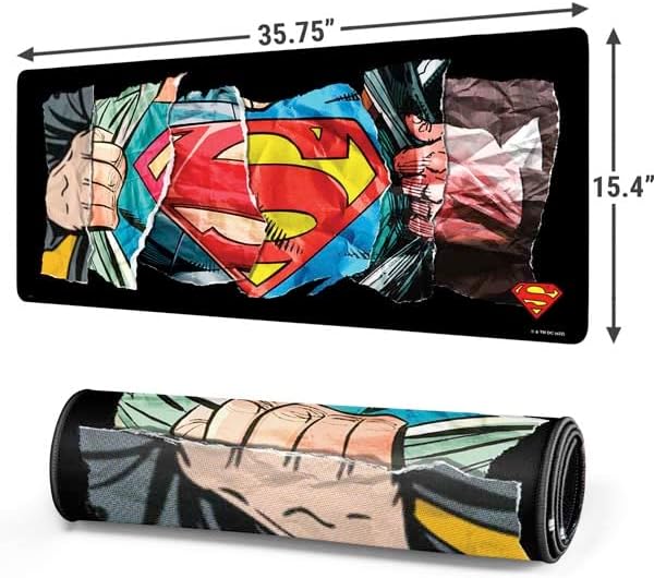 Skinit Extra Large Gaming Mouse Pad - Officially Licensed Superman S Shield Design with Stitched Edges, Waterproof, Non-Slip Rubber Base, Desk Mat for Keyboard & Mouse, 35.75" x 15.4" inches - Image 2