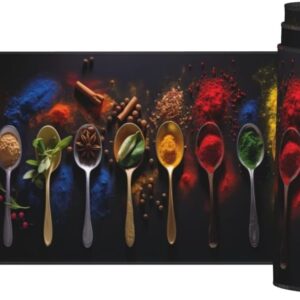 Spice Mouse Pad Desk Pad,Mouse Pad Large Desk Mat with Stitched Edges,XXL Mousepad with Non-Slip Rubber Base,Computer Keyboard Pad Waterproof Gaming Mouse Pad Colourful Desk Pad 62.9 x 31.5 Inch gq523