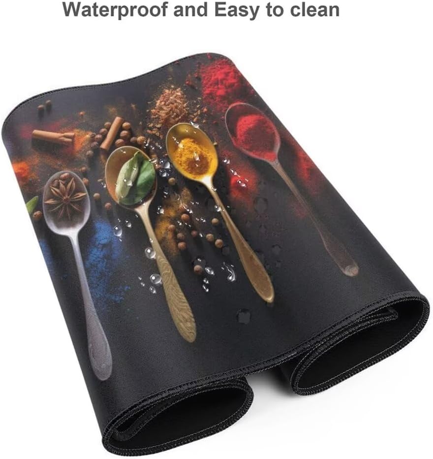 Spice Mouse Pad Desk Pad,Mouse Pad Large Desk Mat with Stitched Edges,XXL Mousepad with Non-Slip Rubber Base,Computer Keyboard Pad Waterproof Gaming Mouse Pad Colourful Desk Pad 62.9 x 31.5 Inch gq523 - Image 6