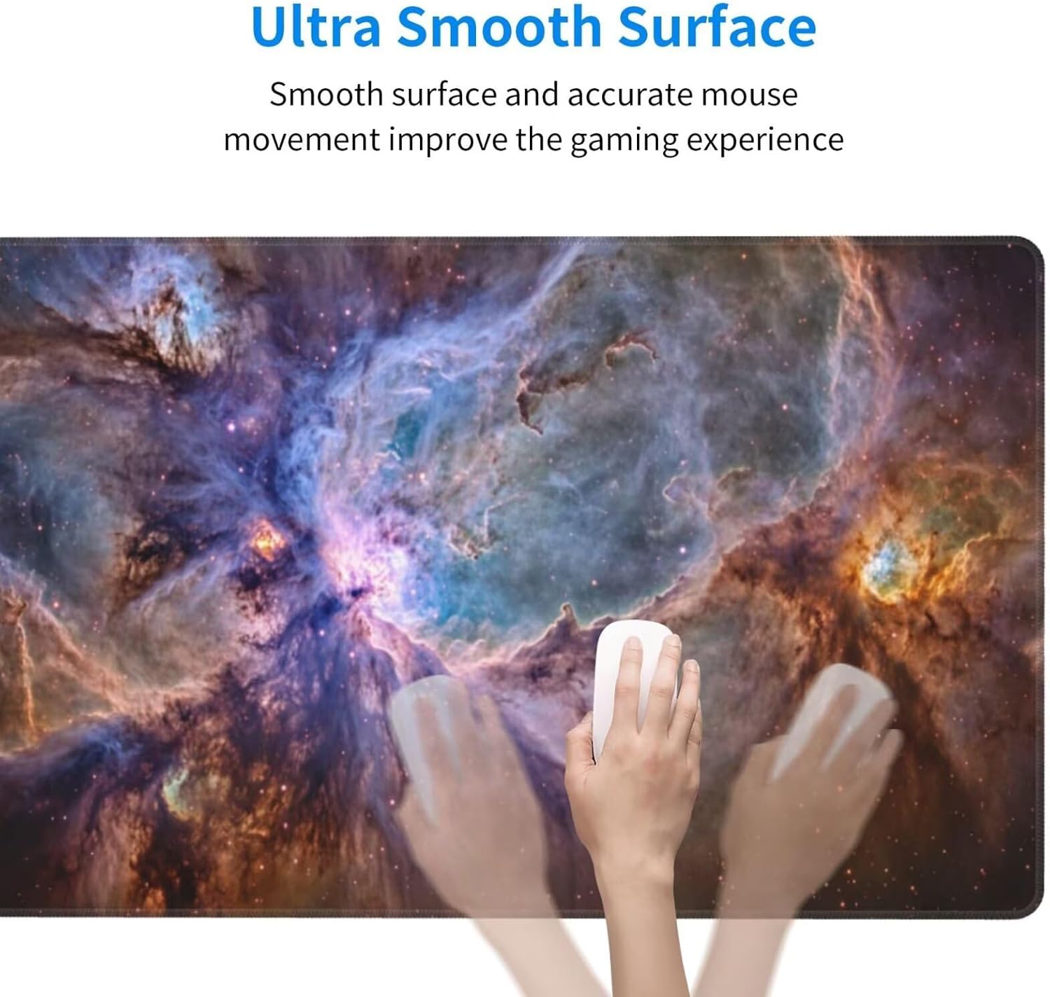 Starry Night Mouse Pad Abstract Desk Mat, Large Mouse Pad 47.2x23.6 inch, XXL Mousepad with Non-Slip Rubber Base, Waterproof Keyboard Mat with Stitched Edges, Gaming Mousepad for Office Decor Q704 - Image 3