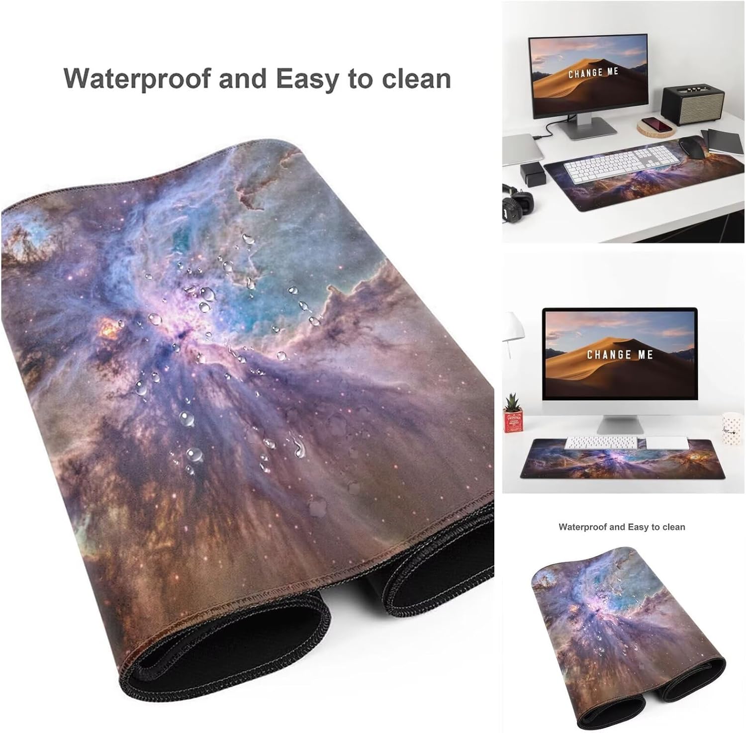 Starry Night Mouse Pad Abstract Desk Mat, Large Mouse Pad 47.2x23.6 inch, XXL Mousepad with Non-Slip Rubber Base, Waterproof Keyboard Mat with Stitched Edges, Gaming Mousepad for Office Decor Q704 - Image 6