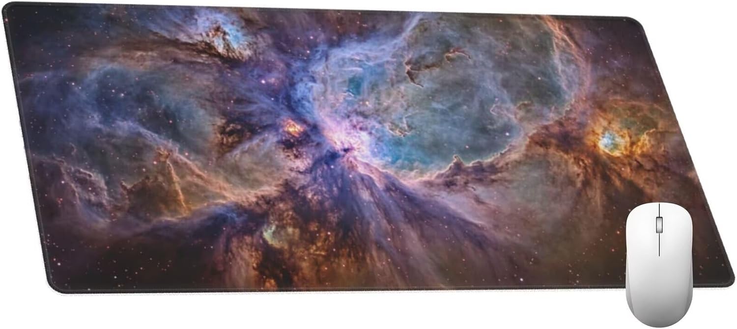 Starry Night Mouse Pad Abstract Desk Mat, Large Mouse Pad 47.2x23.6 inch, XXL Mousepad with Non-Slip Rubber Base, Waterproof Keyboard Mat with Stitched Edges, Gaming Mousepad for Office Decor Q704 - Image 4