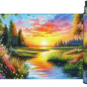 Sunset Mouse Pad Landscape Desk Mat,Large Mouse Pad 62.9x31.5 Inch,XXL Mousepad with Non-Slip Rubber Base,Waterproof Computer Keyboard Mat with Stitched Edges,Gaming Mousepad for Office Decor Q1086
