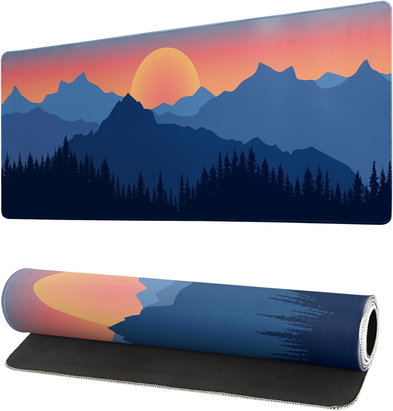 Topographic Contour Extended Big Mouse Pad Large,Gaming Mouse Pad Desk Pad,27.6x11.8 Inch Long Computer Keyboard Mouse Mat Mousepad with 3mm Non-Slip Base and Stitched Edge for Gaming and Office - Image 14