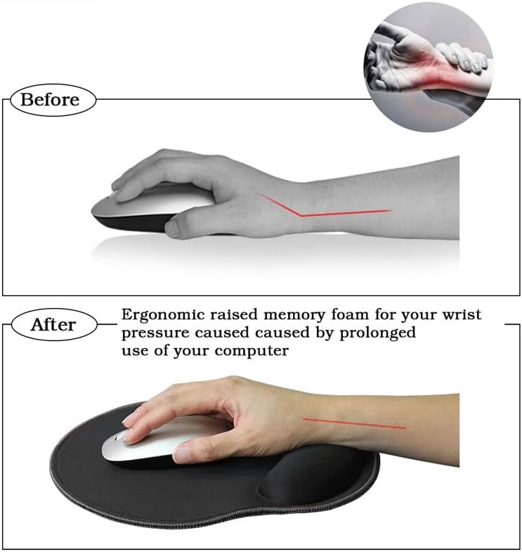 TREXD Mouse Pad with Writ Rest Soft Memory Foam Mouse Pad Anti-Skid Ergonomic Mat Gel Wrist Support Gaming Mouse Pad - Image 5