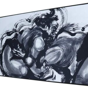 ULTRAMIX XXL Large Gaming Laptop Mouse Pad, Japanese Artisan Mouse pad Anime, Sumo Wrestling Nokotta Sumie 35.4 x 15.7 x 0.1 inches (900 x 400 x 3 mm) Thick Rubber Table Mat,White Mouse pad