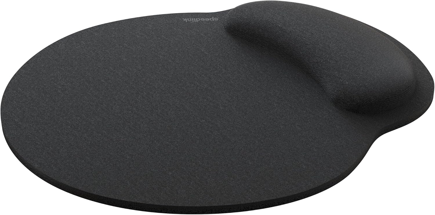 VELLU Memory Foam Mousepad - Ergonomic Mouse Mat with Memory Foam Palm Rest, Wrist Rest, Wrist Pad for Computer, PC, Notebook, Laptop, Non-Slip, Black