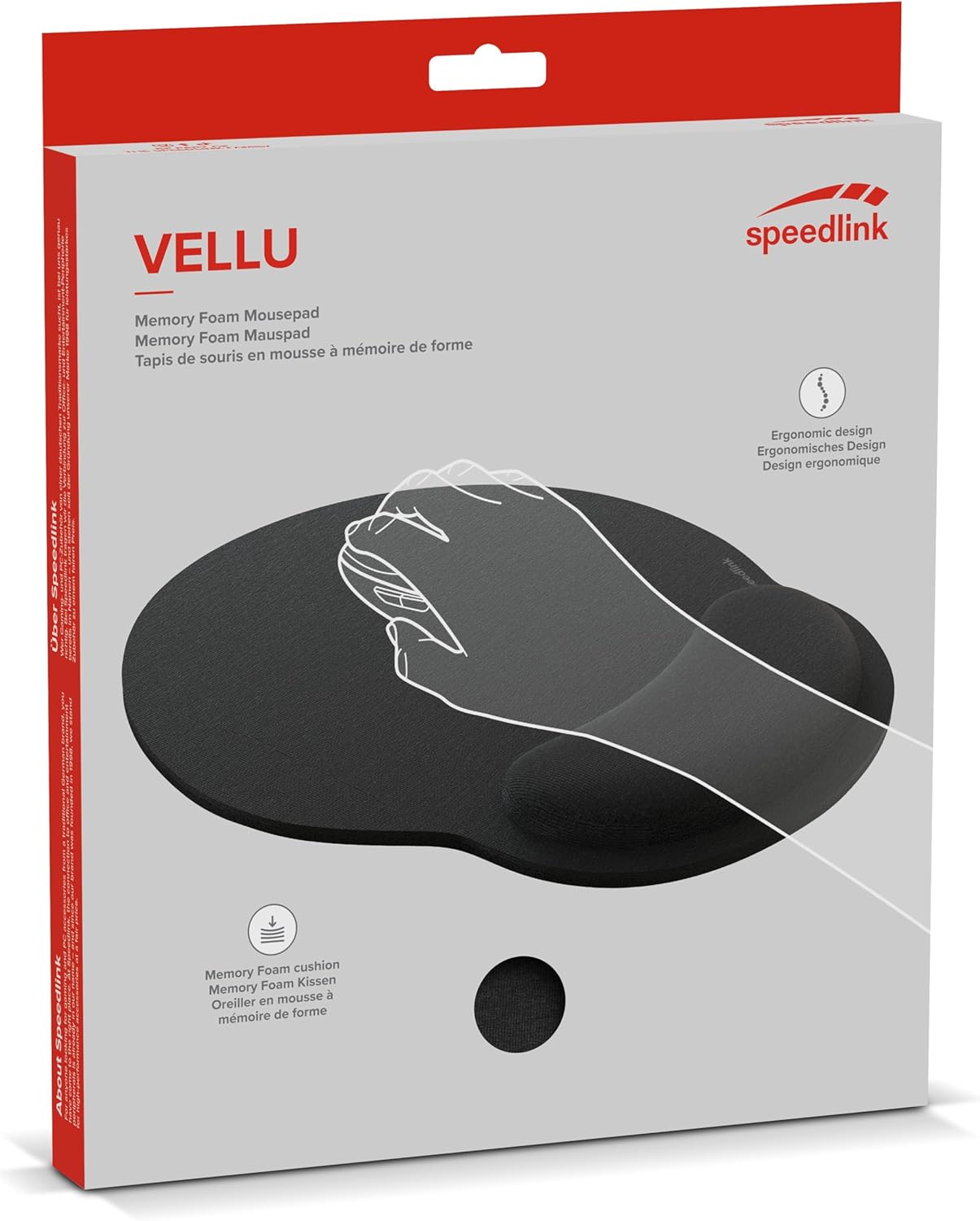 VELLU Memory Foam Mousepad - Ergonomic Mouse Mat with Memory Foam Palm Rest, Wrist Rest, Wrist Pad for Computer, PC, Notebook, Laptop, Non-Slip, Black - Image 10