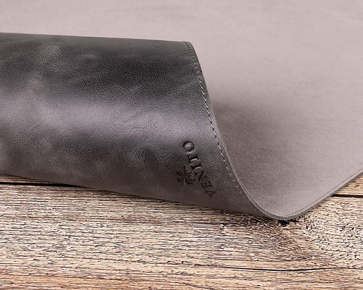 Venito Premium Leather Desk Pad Mat (31.5 X 14.6 inch) - Medium Desk Mat for Keyboard and Mouse Home Office Accessories (Faded Gray) - Image 8