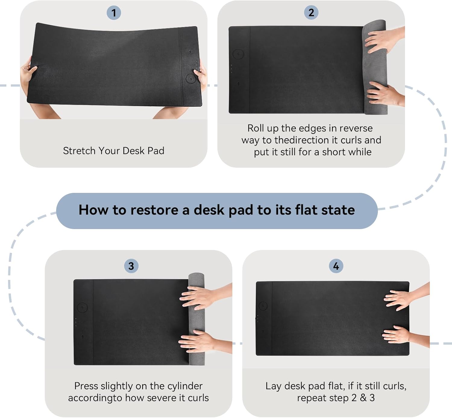 Wireless Charging Mouse Pad, 35.4"x16.9" XXXL Large Office Desk Pad with Ultra-Smooth Surface,Non-Slip Base, Classic Black Waterproof Computer Desk Mat for MacBook, PC, Laptop - Image 7