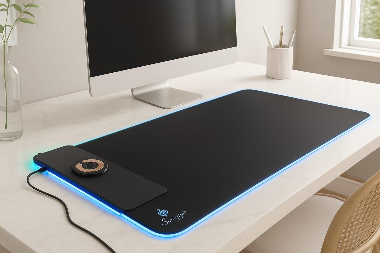 Wireless Charging RGB Gaming Mouse Pad 15W, LED Mouse Mat 900x400x4MM, Light Modes Extra Large Mousepad Non-Slip Rubber Base Computer Keyboard Mat for Gaming, MacBook, PC, Laptop, Desk - Image 2