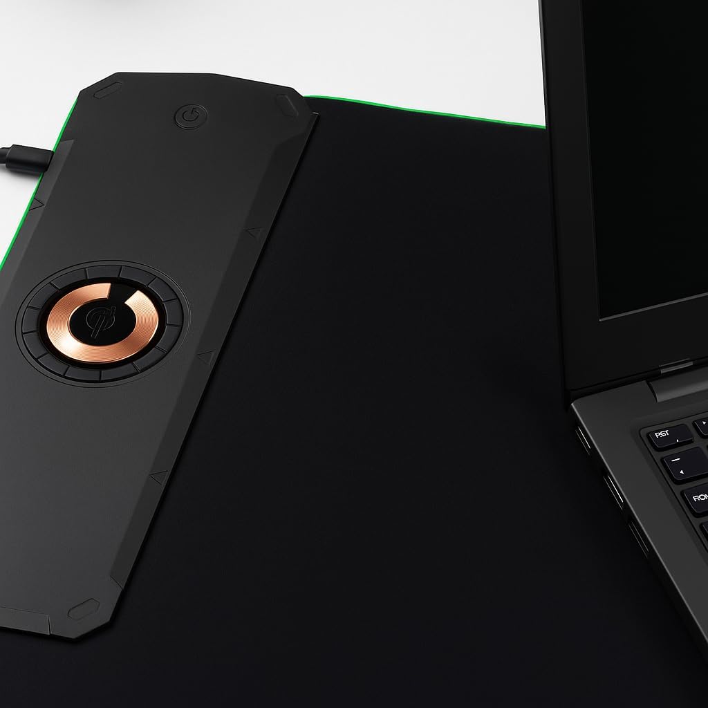 Wireless Charging RGB Gaming Mouse Pad 15W, LED Mouse Mat 900x400x4MM, Light Modes Extra Large Mousepad Non-Slip Rubber Base Computer Keyboard Mat for Gaming, MacBook, PC, Laptop, Desk - Image 4