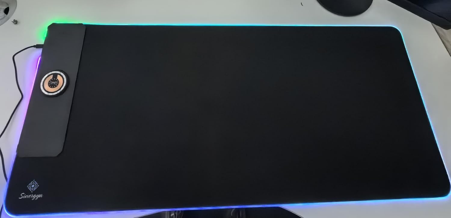 Wireless Charging RGB Gaming Mouse Pad 15W, LED Mouse Mat 900x400x4MM, Light Modes Extra Large Mousepad Non-Slip Rubber Base Computer Keyboard Mat for Gaming, MacBook, PC, Laptop, Desk - Image 6