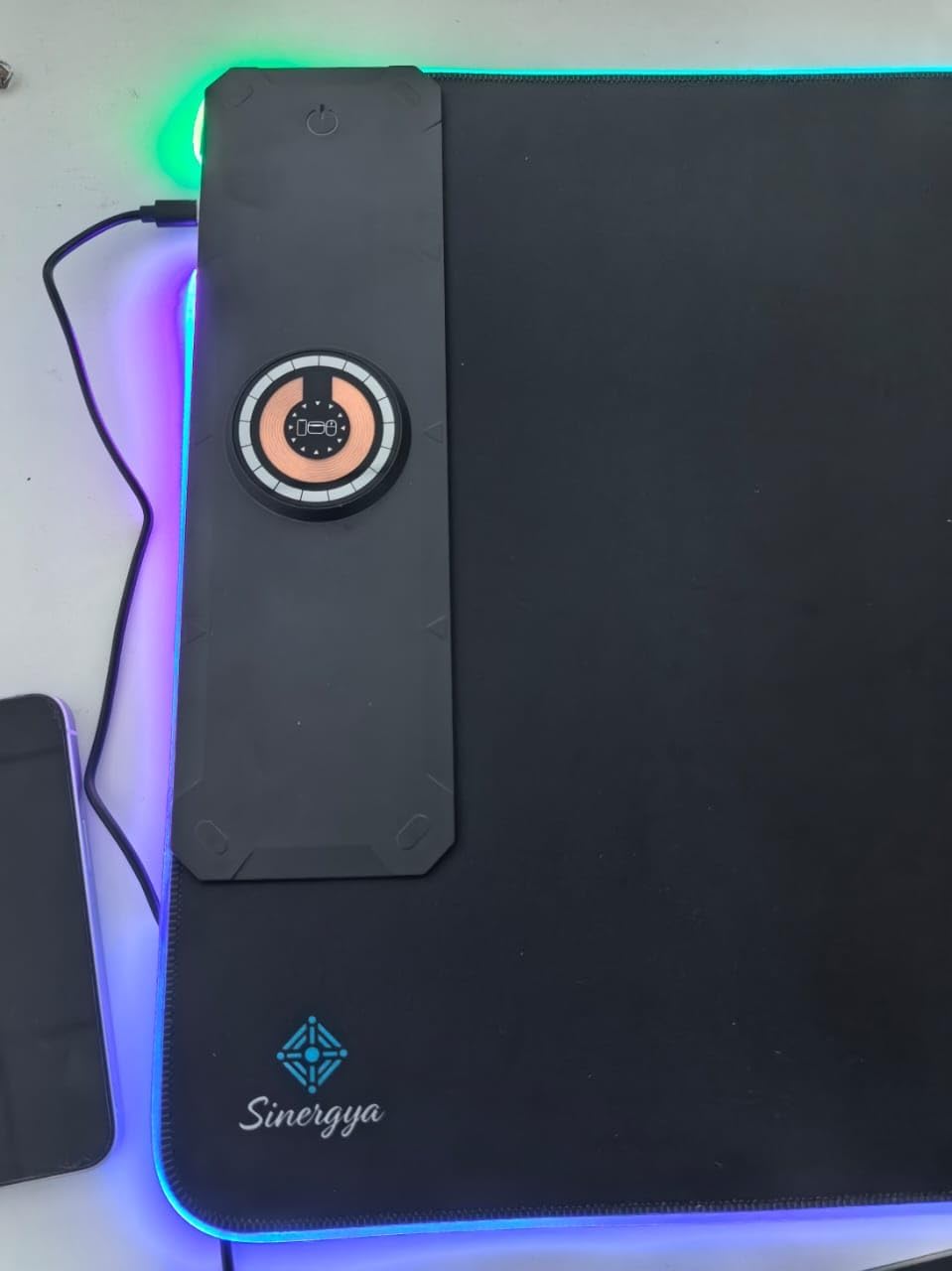 Wireless Charging RGB Gaming Mouse Pad 15W, LED Mouse Mat 900x400x4MM, Light Modes Extra Large Mousepad Non-Slip Rubber Base Computer Keyboard Mat for Gaming, MacBook, PC, Laptop, Desk - Image 7