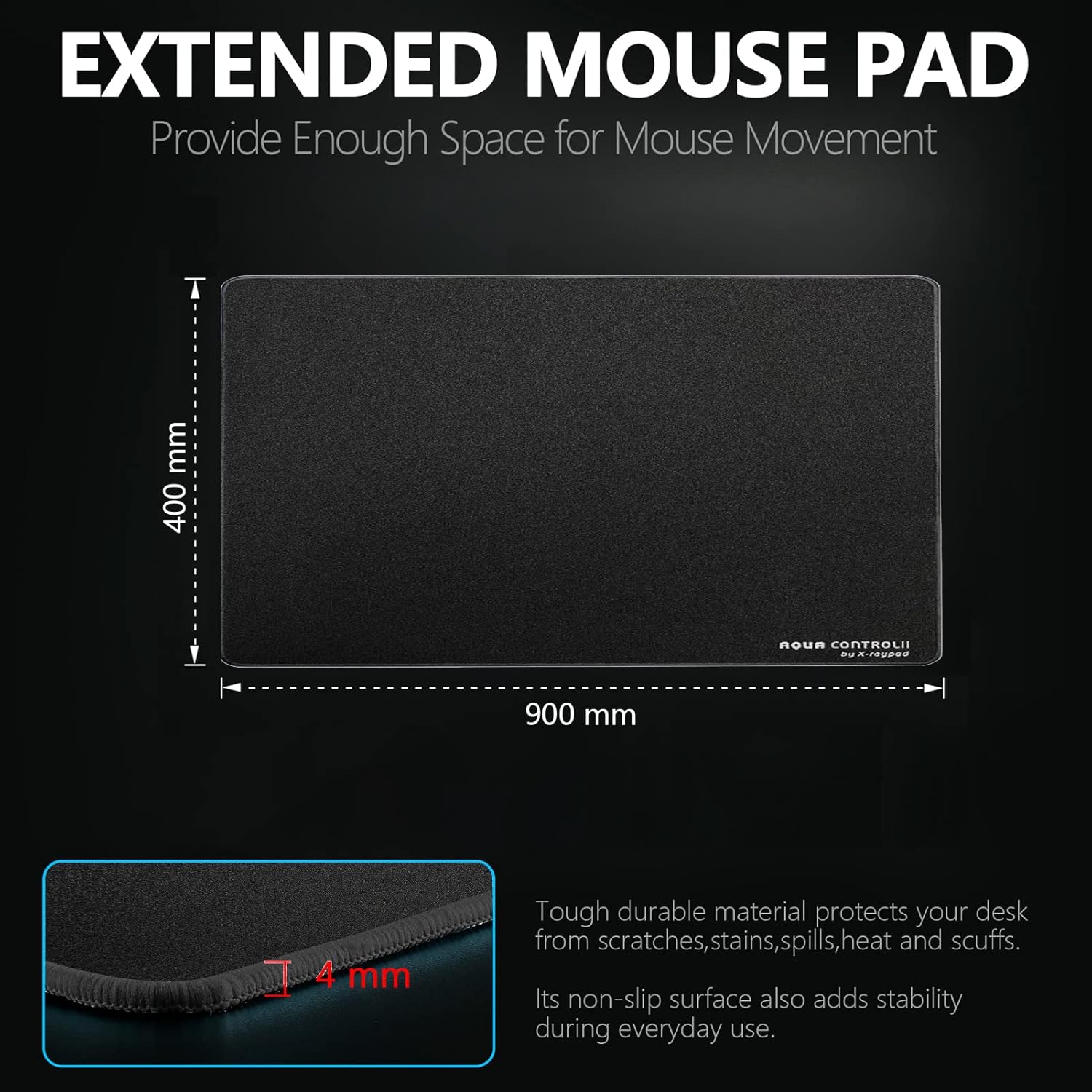 X-Raypad Aqua Control 2 Gaming Mouse Pad, Ultra-High Precision Mouse Pad with Perfect Speed and Control Capability, Consistent X and Y Glide, Designed for Fps Players with Low DPI Requirements - Image 5