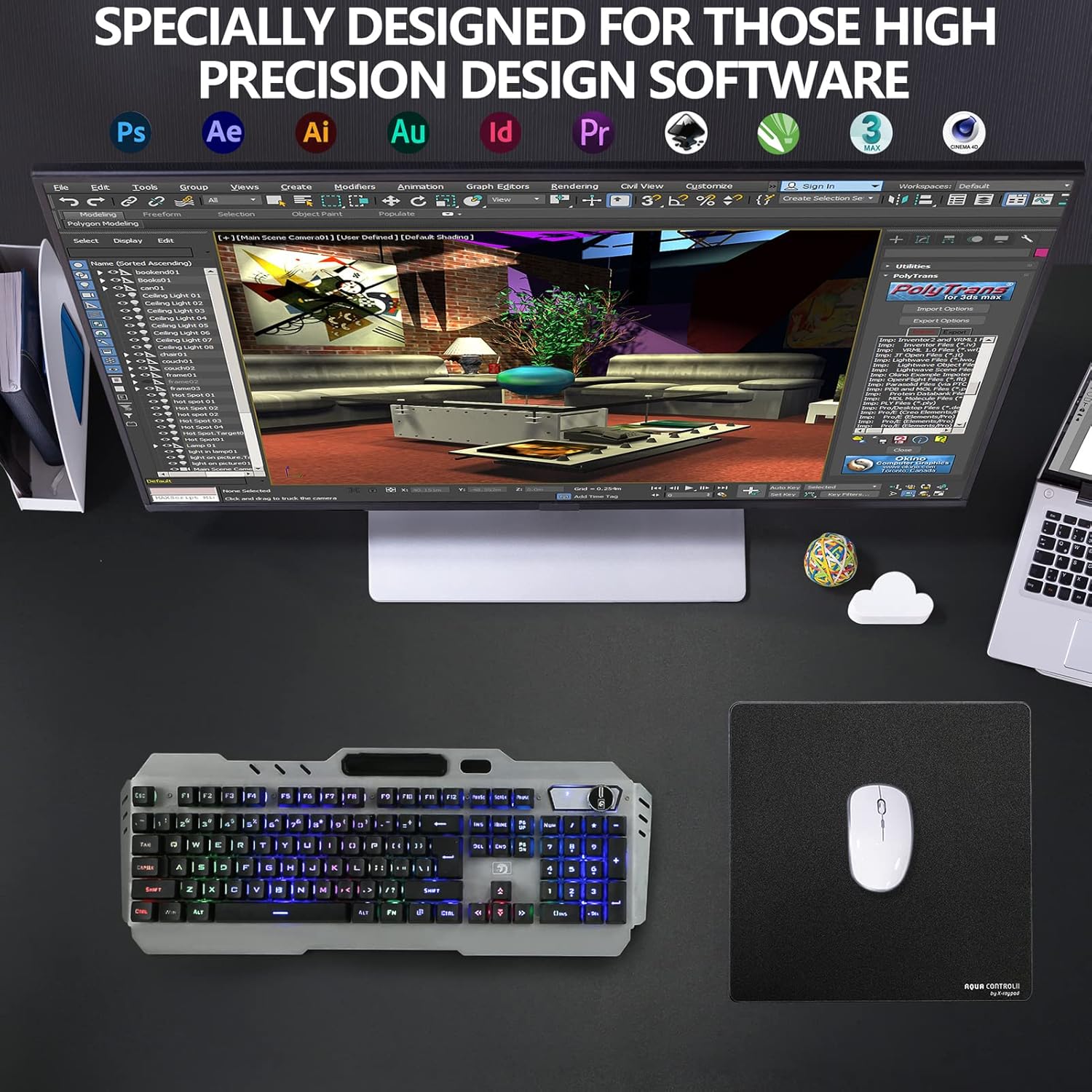 X-Raypad Aqua Control 2 Gaming Mouse Pad, Ultra-High Precision Mouse Pad with Perfect Speed and Control Capability, Consistent X and Y Glide, Designed for Fps Players with Low DPI Requirements - Image 3