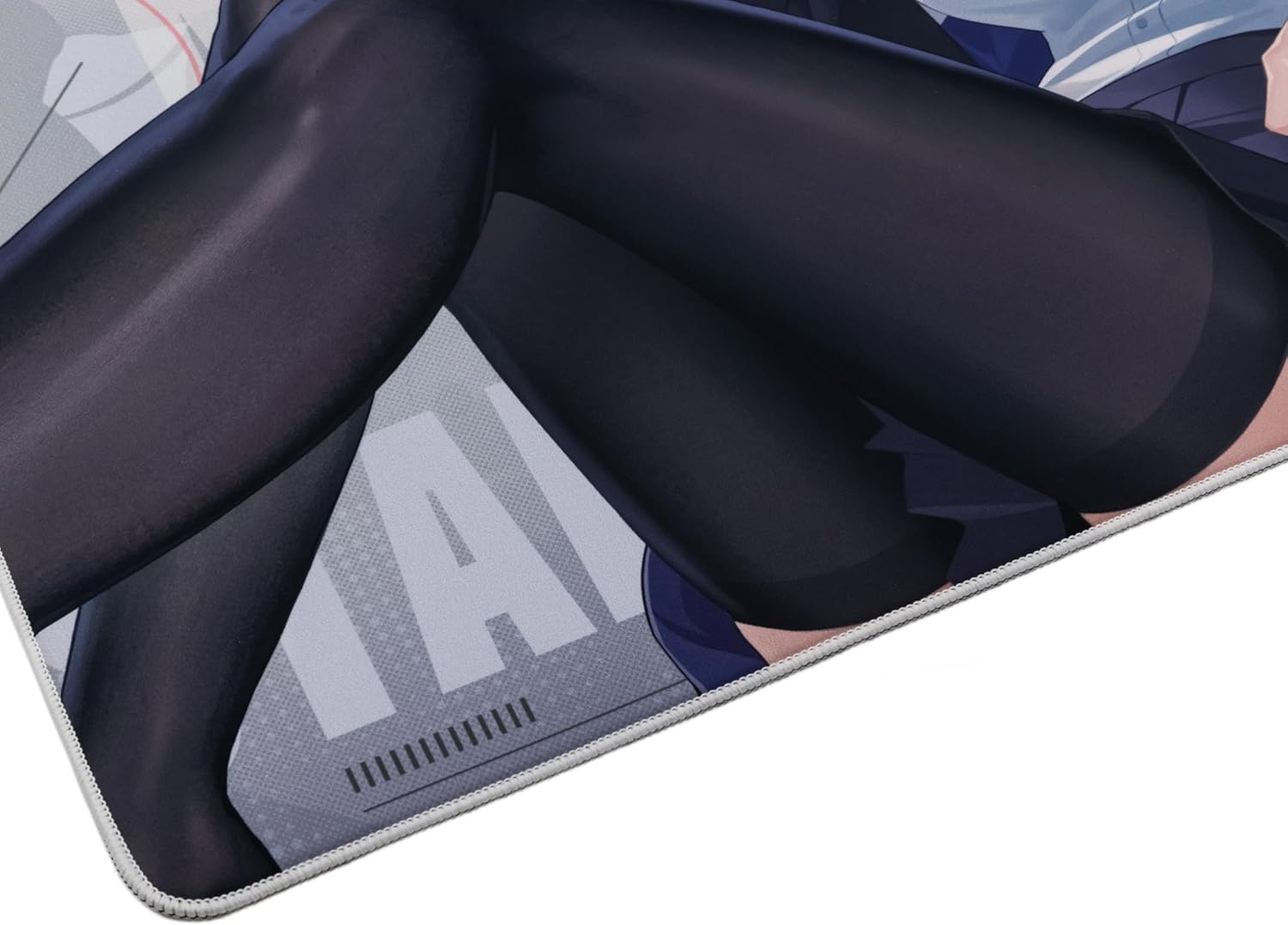 ZETSUMEOW JUE 2.0 XL Anime Gaming Mouse Pad, Micro-Woven Speed Surface, Japan-Made SlimFlex XSOFT Base, 490×420×4mm, Anime Art, Stitched Edges (Black) - Image 4