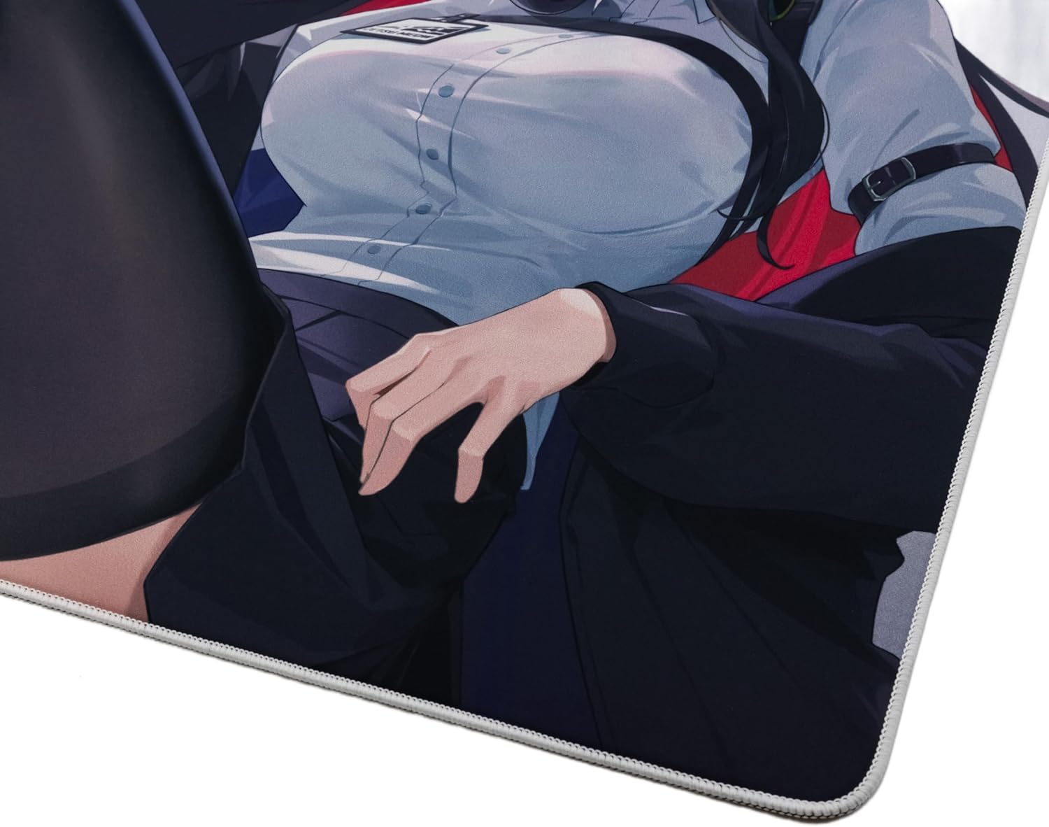 ZETSUMEOW JUE 2.0 XL Anime Gaming Mouse Pad, Micro-Woven Speed Surface, Japan-Made SlimFlex XSOFT Base, 490×420×4mm, Anime Art, Stitched Edges (Black) - Image 3