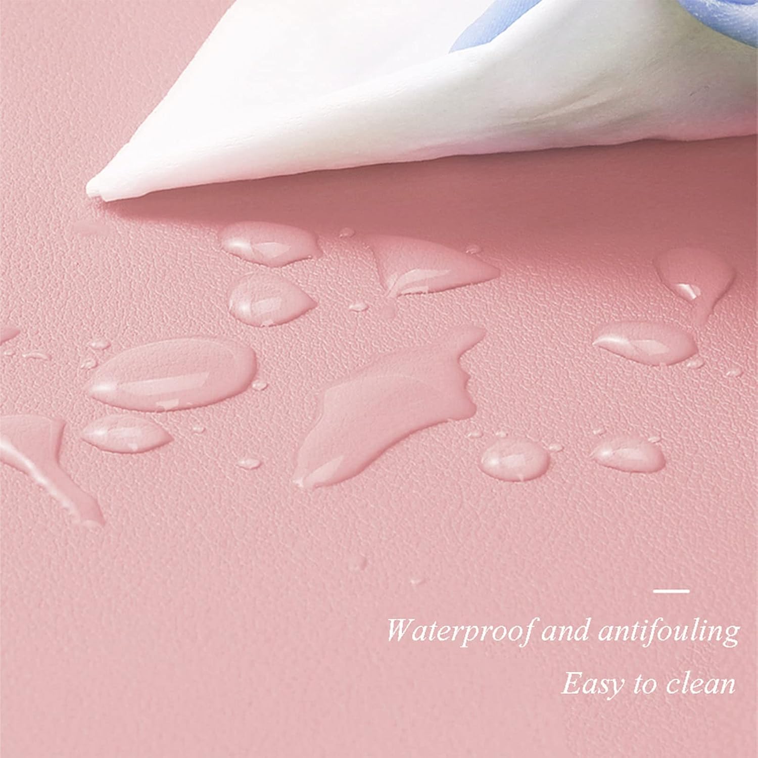 ZPEE Leather Gaming Mouse Pad Large,Extra Large Not-Slip Mouse Mat Water Proof,Short Plush Back Writing Mat for Table Desk Pad Protector-Pink 90x45cm - Image 2