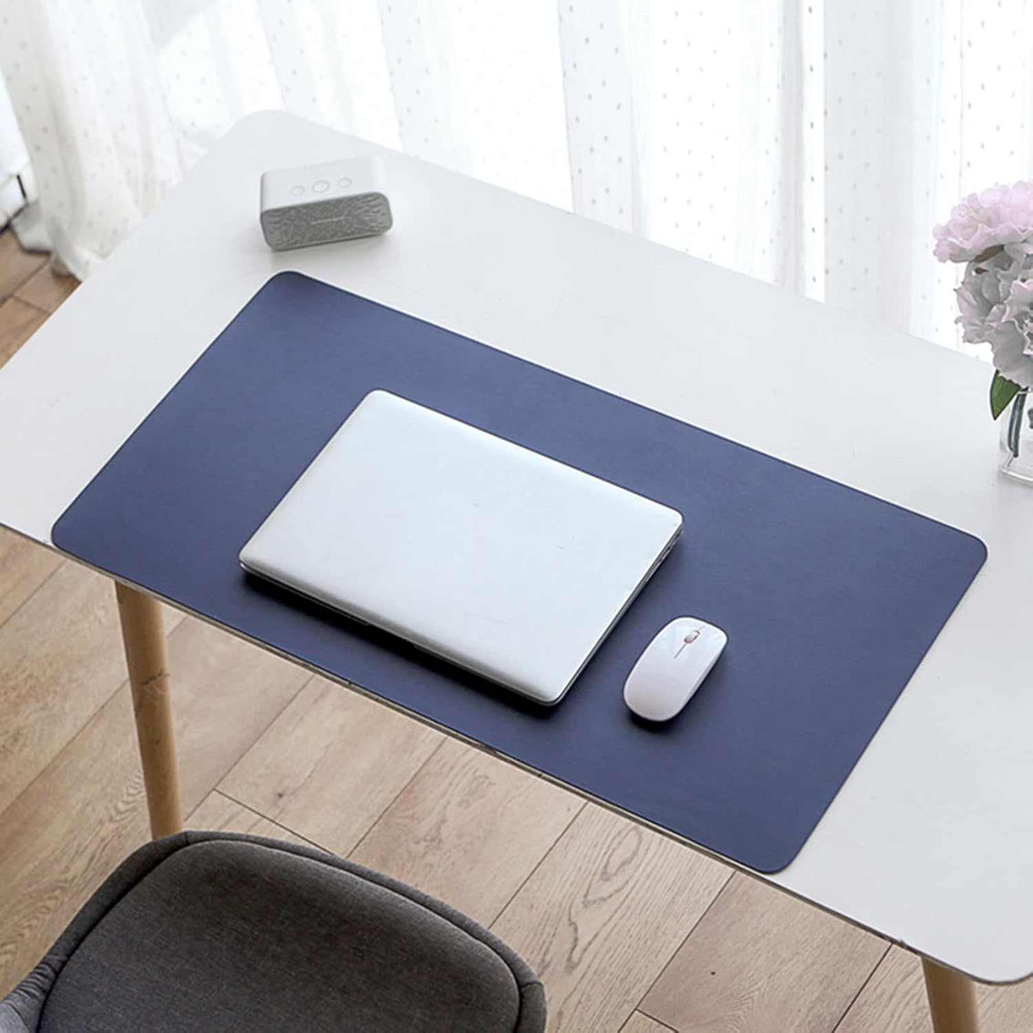 ZPEE Leather Mouse Pads for Desk,Gaming Mouse Pad Large Waterproof Mouse Mat for Computer Keyboard Mat Not-Slip Writing Mat Table Mat-Blue 100x50cm