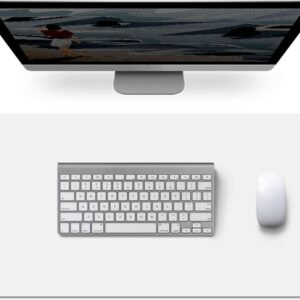 ZPEE Thicken Gaming Mouse Pad Large,Mouse Pads for Desk Gaming Washable Leather Keyboard Mat Table Mat for Desk Writing Mat-White 90x45cm