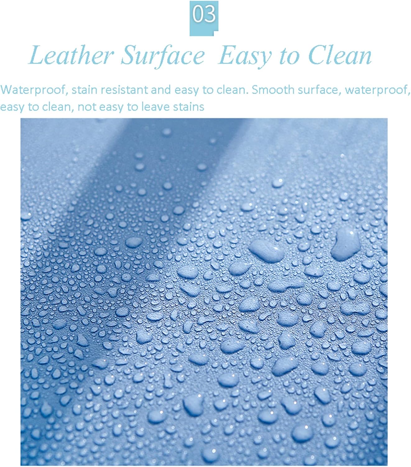 ZPEE Waterproof Mouse Mat for Computer Gaming,Smooth Surface Leather Gaming Mouse Pad Large Sustainable Table Mat Writing Mat for Home School-Blue 90x45cm - Image 4