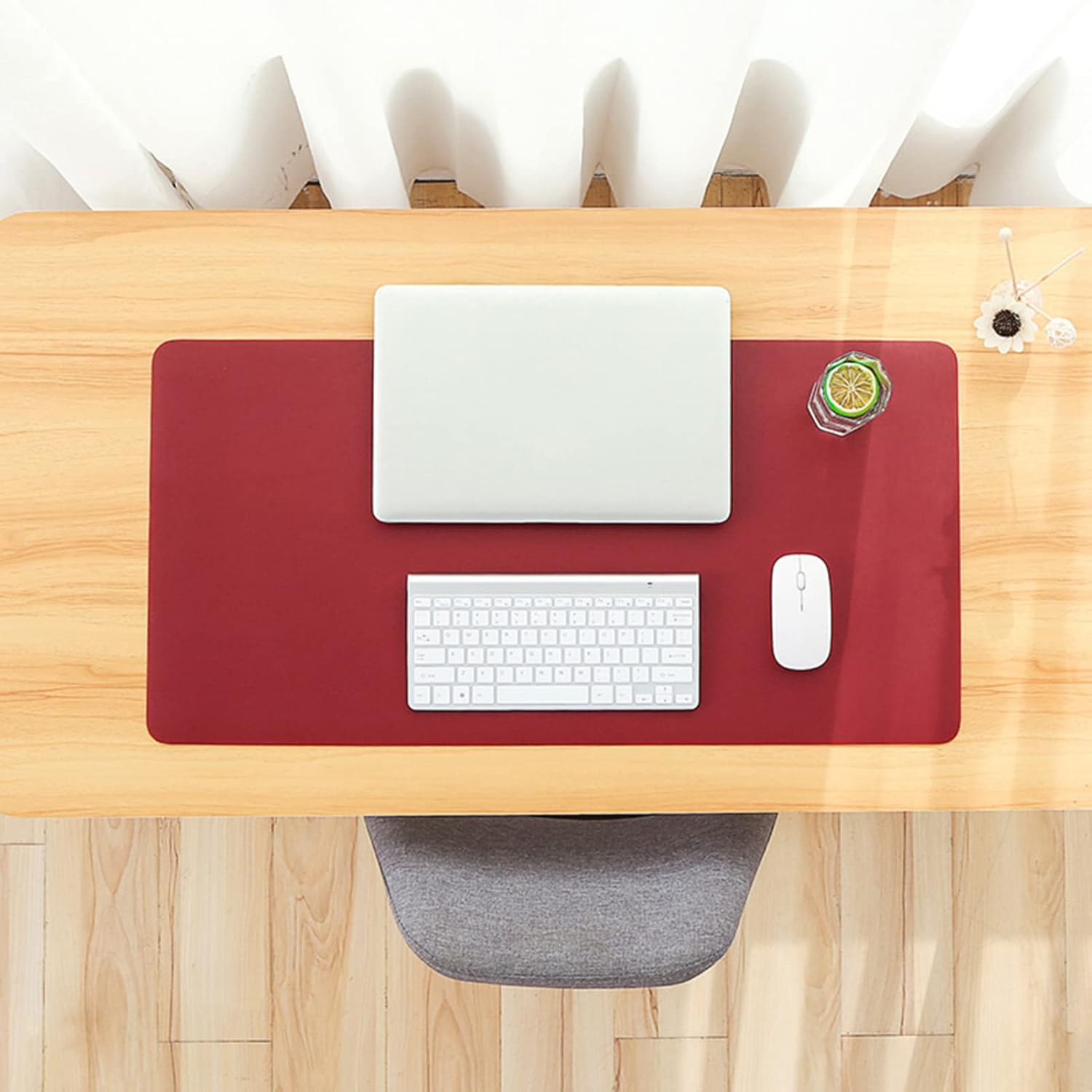 ZPEE Waterproof Mouse Mat for Computer Gaming,Smooth Surface Leather Gaming Mouse Pad Large Sustainable Table Mat Writing Mat for Home School-Blue 90x45cm - Image 9