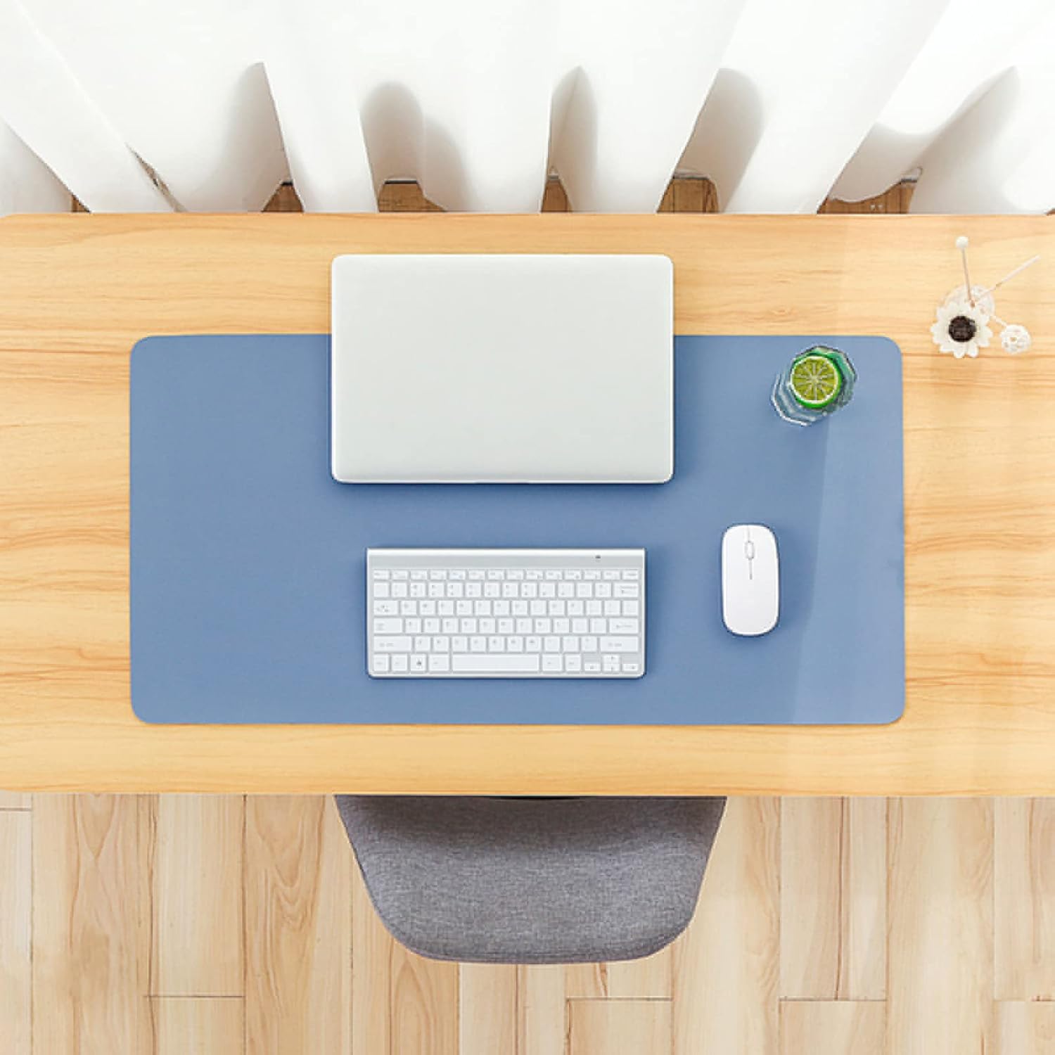 ZPEE Waterproof Mouse Mat for Computer Gaming,Smooth Surface Leather Gaming Mouse Pad Large Sustainable Table Mat Writing Mat for Home School-Blue 90x45cm - Image 8