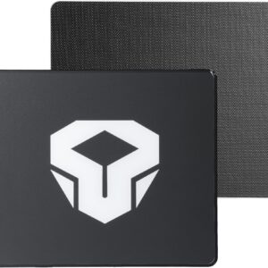 Zvtq Glass Gaming Mouse Pad, Micro-Etched Surface,Tempered Glass, Ultra-Smooth Finish, Anti-Slip Honeycomb Base, 13.8 x 11.8 Inches（Black-Large Pattern）